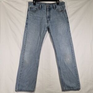 Levi's 505 Jeans Mens 33x30 Light Wash Straight Leg Classic Denim Made in USA...